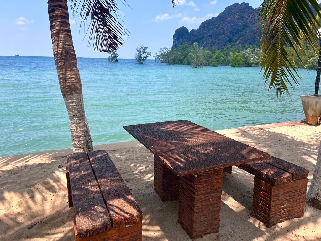 Krabi limestone cliffs and sea